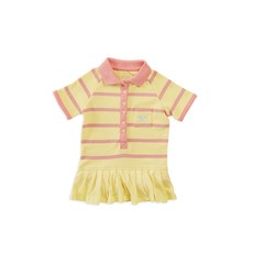 Parental Instinct Girls Striped Emily Dress - Lemon Drop & Lipstick Pink