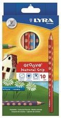 Lyra Groove Natural Grip 10 Colour Pencils