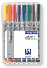 Staedtler Lumocolor 8 Non-Permanent Superfine Markers