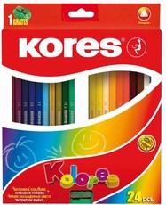 Kores Kolores 24 Triangular Coloured Pencils and 1 Sharpener
