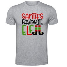 Christmas T-shirt Kiddies - Santa's favourite Elf - Grey