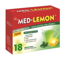 Med-Lemon Menthol Hot Medication - 18's