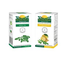 Pure Moringa Tea and Moringa Tea - Lemon & Ginger Infused Tea