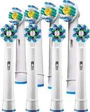 Gretmol Toothbrush Heads For Oral B Cross Action & Pro White - 8 Pack