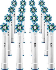 Gretmol Replacement Heads For Oral B Cross Action Toothbrush - 16 Pack