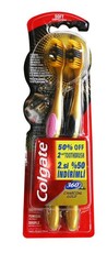 Colgate 360 Charcoal Gold Medium Toothbrush - 2 Pack