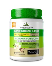 Natures Nutrition Super Greens & Reds with Protein - Natural Vanilla