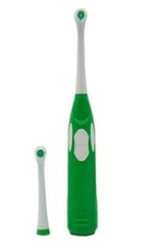 Toothbrush-Battery Operated with 2 Spare Heads Green