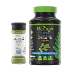 Moringa Leaf Powder Capsules and Moringa Sea Salt Combo