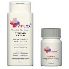 Vitiligo Vitilox Pigmentation Cream & Vitilox T-Cell-V Immune Therapy