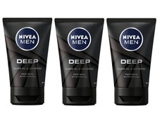 Nivea Men - Deep Face Wash - Clears Oil and Impurities (3 x 100ml)