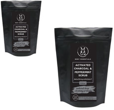 Activated Charcoal & Peppermint Facial Sugar Scrub - Pack of 2