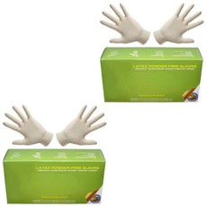 200 x Latex Gloves Powder Free - Size S - 2 Boxes of 100