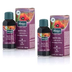 Kneipp Bath Oil - Pure Bliss with Red Poppy & Hemp - 100 ml - Set of 2