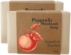 PepperSt Handmade Glycerine Soap - Grapefruit (2 X 200g)