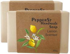 PepperSt Handmade Glycerine Soap - Lemon (2 x 200g)