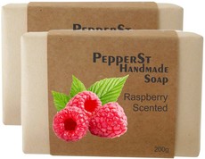 PepperSt Handmade Glycerine Soap - Raspberry (2 X 200g)