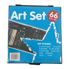 Arts and Crafts Markers, Pencils & Pastels Set - 66 Piece