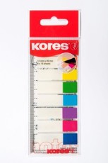 Kores Film Filing Strips on Ruler - 8 Transparent Colours (8 x 15 Sheets)
