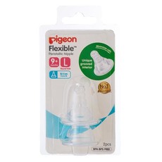 Pigeon - Slim Neck Peristaltic Nipple L Hole - 2 Piece