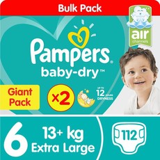 Pampers Baby Dry - Size 6 Twin Giant - 2x56 Nappies