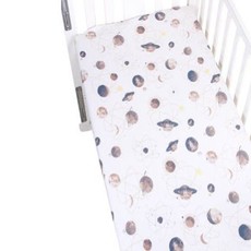 Iconix Knitted Cotton Fitted Baby Crib Mattress Cover- Space