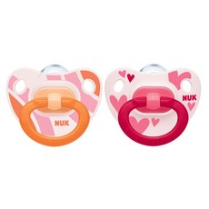 NUK Silicone happy days soother - hearts & stripes 18-36m