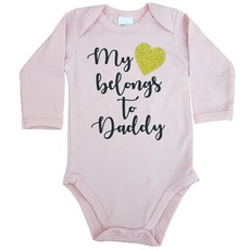 Baby Grow-Long Sleeve-Girls-Pink-My Heart Belongs to Daddy