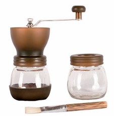 Ryo Coffee Manual Ceramic Conical Burr Coffee Grinder Set - Brown