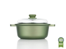 Risoli Dr Green Non-Stick Saucepot 24cm With Glasslid & Silicone Pot Handles