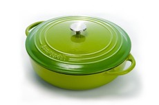 Capri - 30cm Enamel Coated Green Cast Iron Casserole (Non-Stick)
