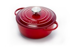 Capri - 20cm Enamel Coated Red Cast Iron Casserole (Non-Stick)