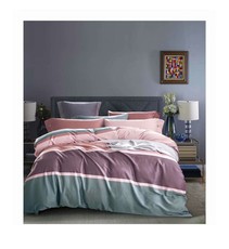 Linen Boutique - Duvet Cover 300TC 4 pcs - Strips Light Coral