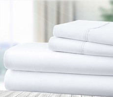 Wrinkle Resistant Queen Sheet Set White 4 Piece Bedding