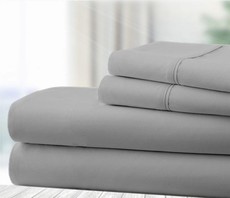 Wonder Towel Wrinkle Resistant Queen Sheet Set -Grey 4 Piece Bedding