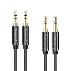 Tronsmart Aux Audio Cable 3.5mm Male to 3.5mm Male (2-Pack: 1.2m & 2.4m)