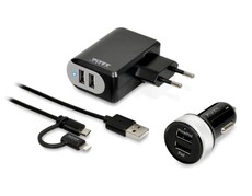 Port Design Wall + Car Charger 2x USB + 2-in-1 EU