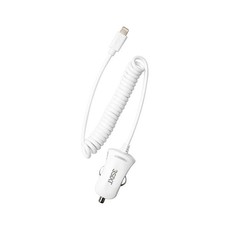 3SIXT 2.1A Corded Lightning Car Charger - White