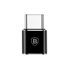 Baseus 2.4A OTG Mini Micro USB Female to Type-C Male Adapter - Black