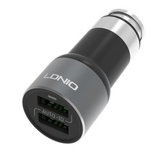 LDNIO 2USB 5V 3.6A Quick Charging Car Charger - Black & Grey