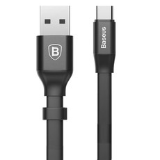 Baseus 1.2m - 2A Flat Nimble USB Type-A 2.0 to Type-C Cable - Black