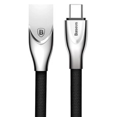 Baseus 1m - 2A Zinc USB Type-A 2.0 to Type-C Cable - Black & Silver