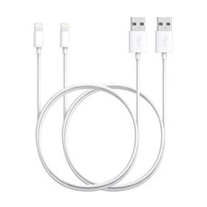 iPhone USB Charging Cable for iPhone 5 & 6 - White (Pack of 2)