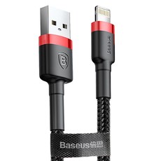 Baseus 1m - 2A Cafule USB Type-A 2.0 to Lightning Cable - Black & Red