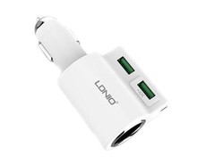 LDNIO CM10 4.2A Dual USB Ports Car Charger - White