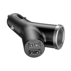 Baseus 3.4A Y-type 12V/24 Socket & Dual USB Type-A Port Car Charger