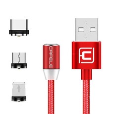 Magnetic USB Cable 3-in-1 (Red)