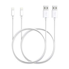 iPhone USB Charging Cable for iPhone 5 & 6 & 7 & 8 & X - White (Pack of 2)