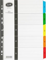 Bantex A4 5 (1-5) Division Mylar Tabbed Indexes