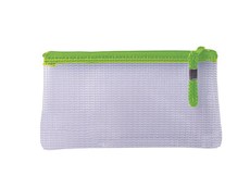 Treeline: Mesh Pencil Bag with Green Zip - 22cm